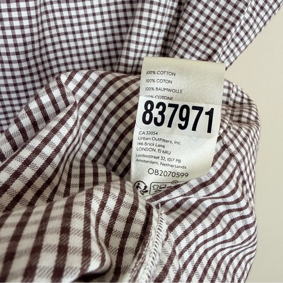 Free People Arlo Plaid Mini Dress Slouchy Sweetheart Neck  Medium Ivory Combo - Picture 14 of 16